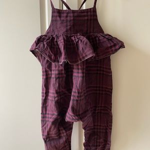 Carlymegan purple and black striped romper